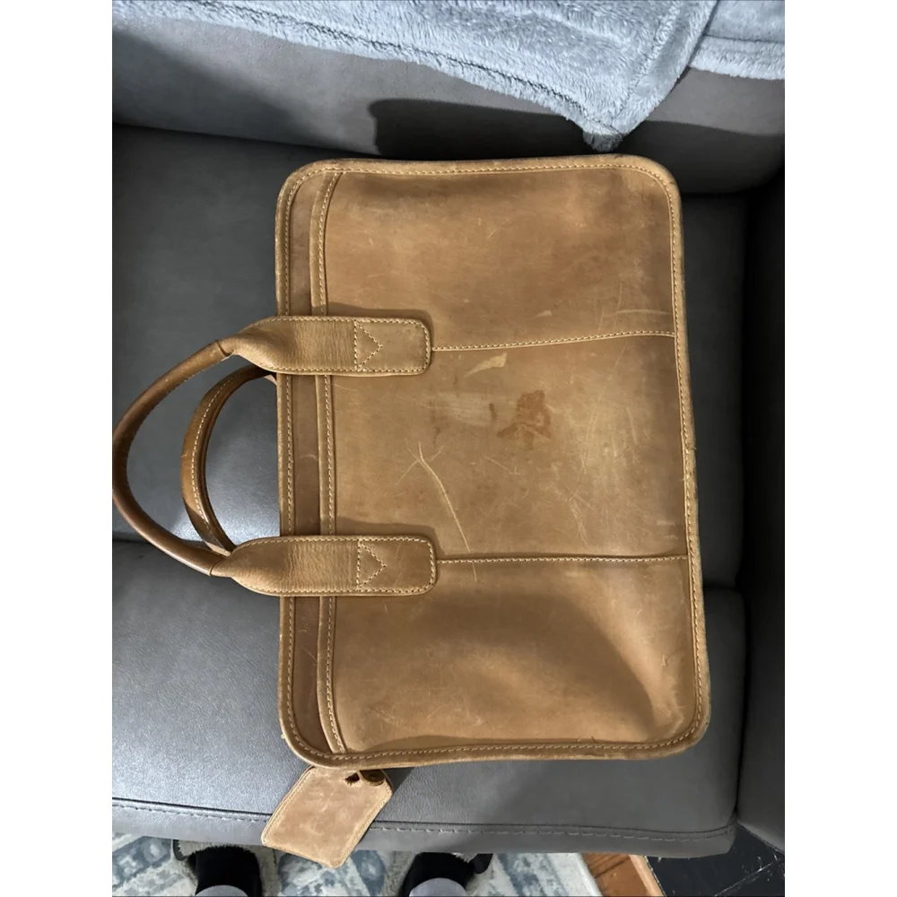 CANYON OUTBACK LEATHER GOODS CO. LEATHER BRIEFCASE CARRY ON BAG BUSINESS